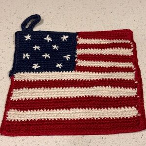 Sur La Table American flag crochet potholder